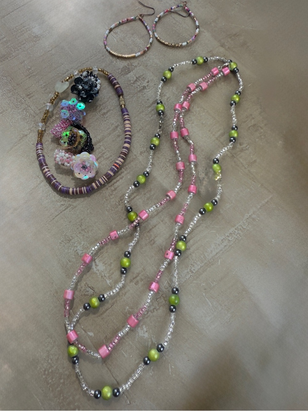 Beaded Jewelry Set Necklaces Bracelet Rings Earrings Boho Cottagecore Artisan